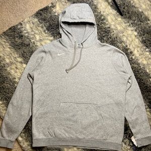 Men’s Large Nike Fleece Pocket Hooded Pullover Sweatshirt Grey